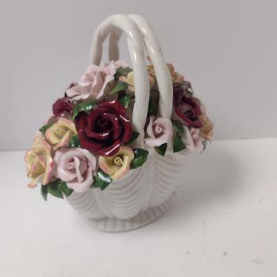 Hermitage Pottery Flower Basket- Approx 9 1/4" Tall