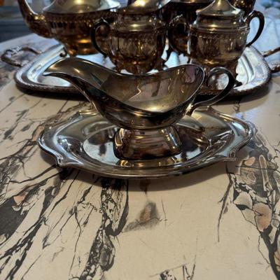 Silver on Copper Heavy Tea Set