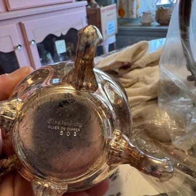 Silver on Copper Heavy Tea Set