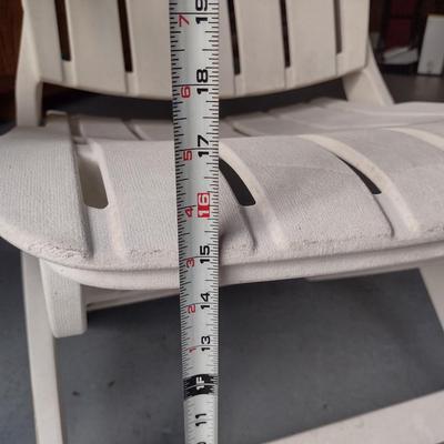 Two Composite Patio Chairs and One Side Table