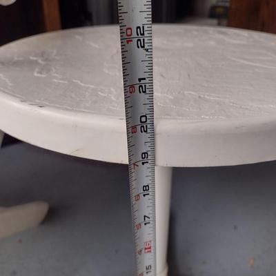 Two Composite Patio Chairs and One Side Table