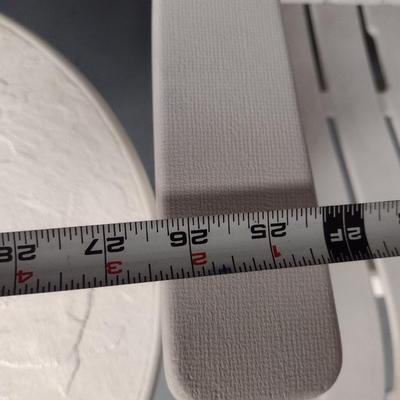 Two Composite Patio Chairs and One Side Table