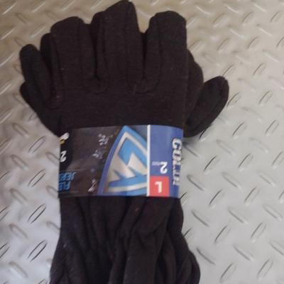 Fleece Lined Jersey Gloves- Size Large- Six Packs of Two Pairs Each