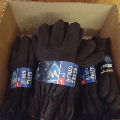 Fleece Lined Jersey Gloves- Size Large- Six Packs of Two Pairs Each