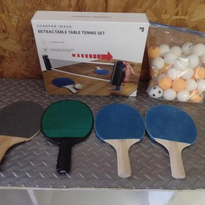 Table Tennis Set, Paddles, and Balls