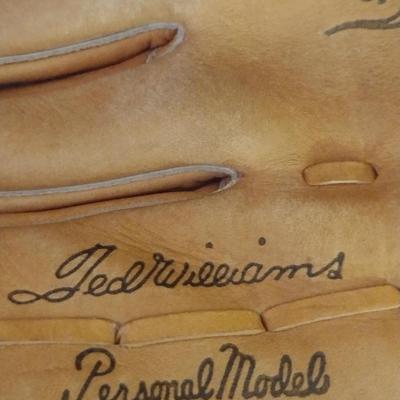 Ted Williams Baseball Mitt and Baseballs