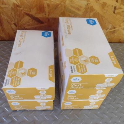 Vinyl Gloves- Size Large- 5 Boxes