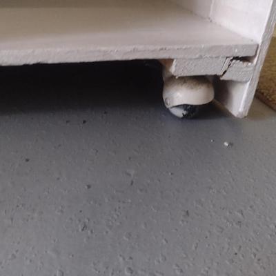 Wooden Storage Organizer on Casters- Approx 54 1/2" x 16" x 32 1/2" Tall