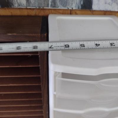 Plastic Storage Drawer Organizers and Wooden Media/Office Organizer