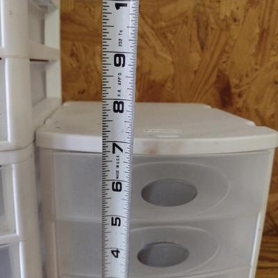 Plastic Storage Drawer Organizers and Wooden Media/Office Organizer