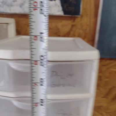 Plastic Storage Drawer Organizers and Wooden Media/Office Organizer