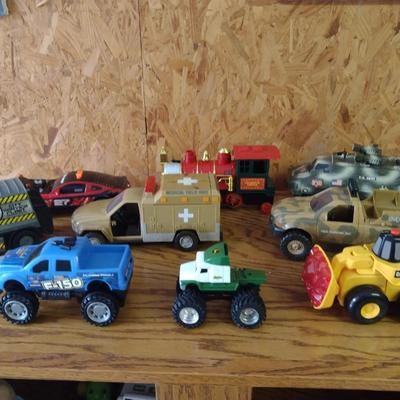 Collection of Toy Trucks and Vehicles