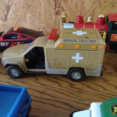 Collection of Toy Trucks and Vehicles