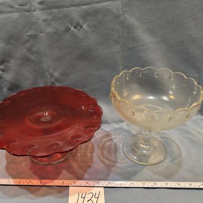 Indiana Glass Teardrop Compote Dishes