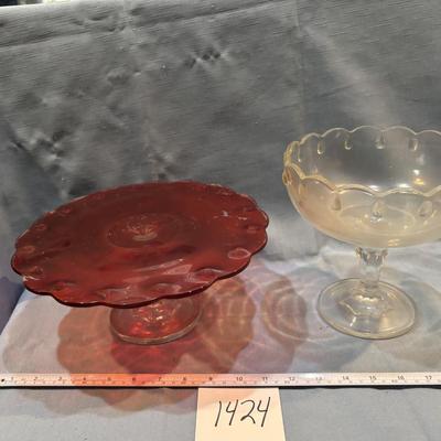 Indiana Glass Teardrop Compote Dishes