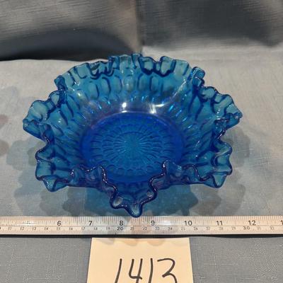 Fenton Thumbprint Ruffled Dish