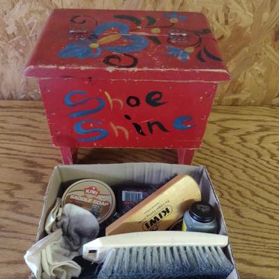 Shoe Shine Box with Accessories