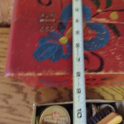 Shoe Shine Box with Accessories