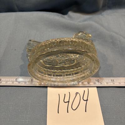 Vintage Glass Chicken on the Nest