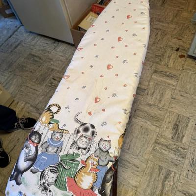 Vintage Wood Ironing Board with New Covers