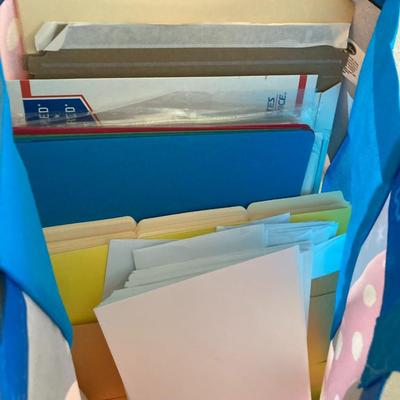 Sale Photo Thumbnail #329: Box lot of Office Supplies includes envelopes, folders, sheet protectors, padded mailers, etc.  You are buying everything you see in photos