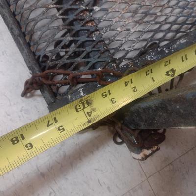 Antique Wrought Metal and Mesh Garden Porch Swing Bench