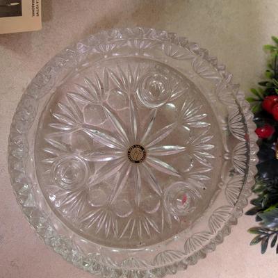 Christmas candle wraps, lead crystal candle holder for tapers.