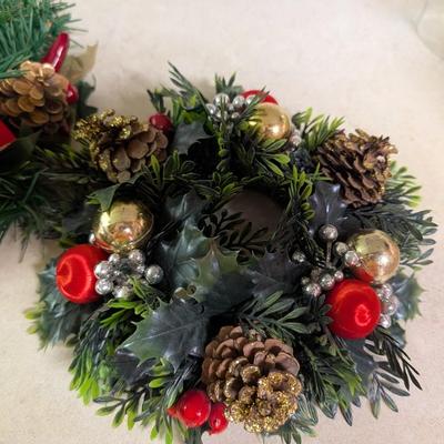 Christmas candle wraps, lead crystal candle holder for tapers.