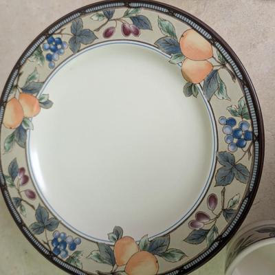 Mikasa Intaglio fruit design dishes.