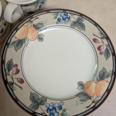 Mikasa Intaglio fruit design dishes.
