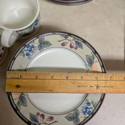 Mikasa Intaglio fruit design dishes.