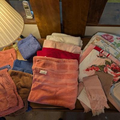 Variety of towels, washcloths, and hand towels