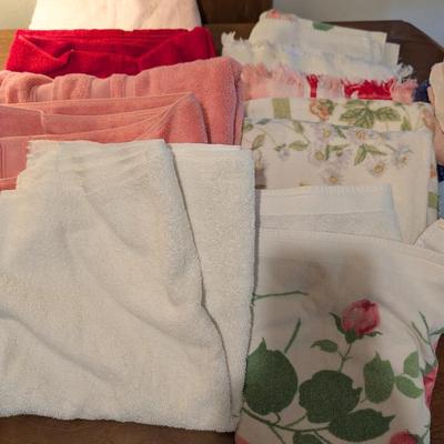 Variety of towels, washcloths, and hand towels