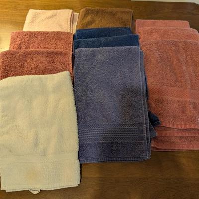 Variety of towels, washcloths, and hand towels