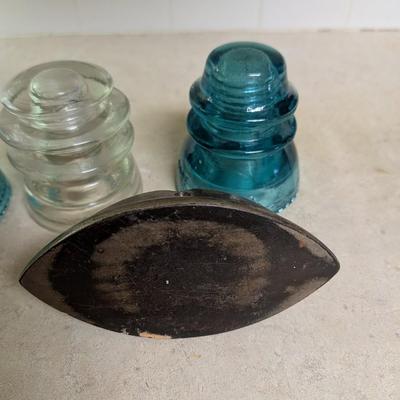 Old Glass Insulators, Asbestos Sad Iron