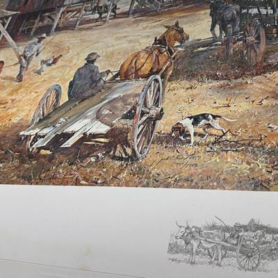 Jack Deloney Signed Print - Down at the Gin Yard - Eli Whitney 200th 751/1793