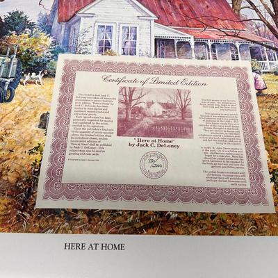 Jack Deloney signed Print - Here at Home 330/2000 PrintB