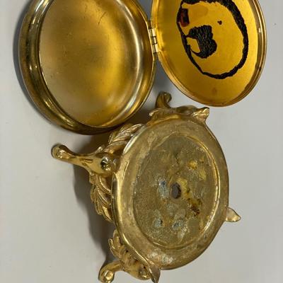 Fancy gold tone trinket box- needs to be repaired