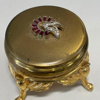 Fancy gold tone trinket box- needs to be repaired