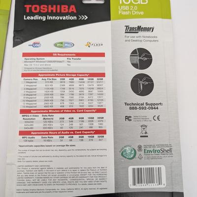 Lot of 3 Toshiba 16GB USB 2.0 Flash Drives TransMemory New Sealed