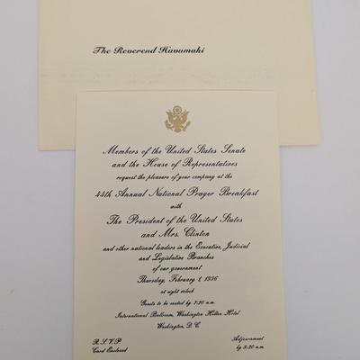 Vintage Presidential Memorabilia Listing: 44th Annual National Prayer Breakfast Invitation