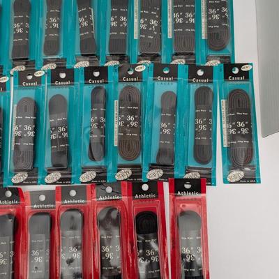 Lot of 29 Vintage Shoe Laces 36" Black Casual and Athletic Styles Made in USA