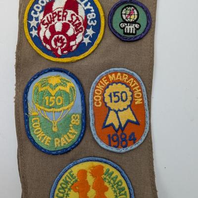 Vintage Girl Scouts USA Connecticut Valley Sash with Badges 1980s Troop 821