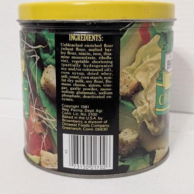Vintage Brownberry Seasoned Croutons Tin 6 oz Retro Advertising Kitchen Collectible