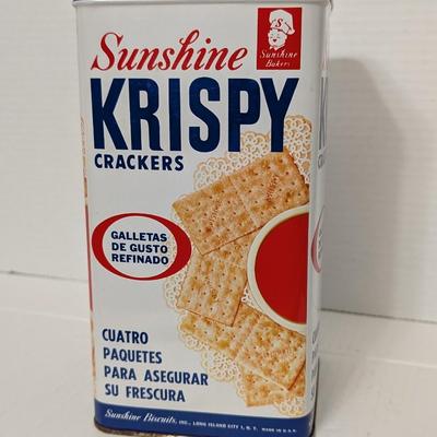 Vintage Sunshine Krispy Saltine Crackers Tin 4 Pack Retro Sunshine Biscuits Advertising