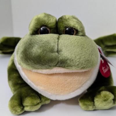 Trudi Plush Frog Stuffed Animal Soft Green Collectible Italy Toy with Tag