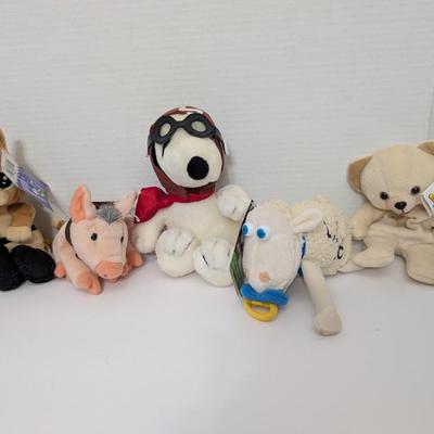 Plush Toy Lot Babe Pig Serta Sheep Snoopy Aviator Shrek Puss in Boots Cat Teddy Bear