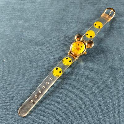 Sale Photo Thumbnail #480: This auction lot is for a Rare Vintage Smiley Face Watch with Mickey Mouse Ears. This watch is a Vintage Smiley Face Quartz Watch with a new battery installed by Jarrod Jewelers on 11/22/25.  It's running great!  The second hand is a smiley face that rota