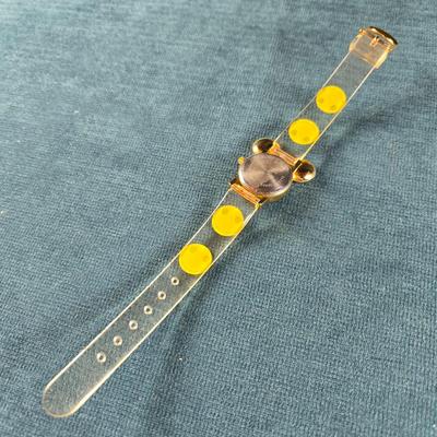 Sale Photo Thumbnail #481: This auction lot is for a Rare Vintage Smiley Face Watch with Mickey Mouse Ears. This watch is a Vintage Smiley Face Quartz Watch with a new battery installed by Jarrod Jewelers on 11/22/25.  It's running great!  The second hand is a smiley face that rota