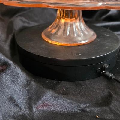 Vintage Pink Depression Glass Three-Tier Pedestal Server – Radiant Etched Laurel Pattern